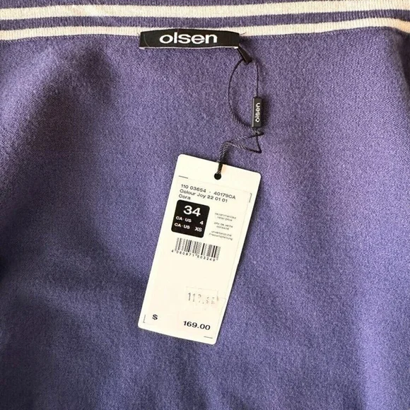 Olsen Women’s Snap Button Mock Neck Sweater Size 4 XS Blue Soft New - Picture 10 of 14